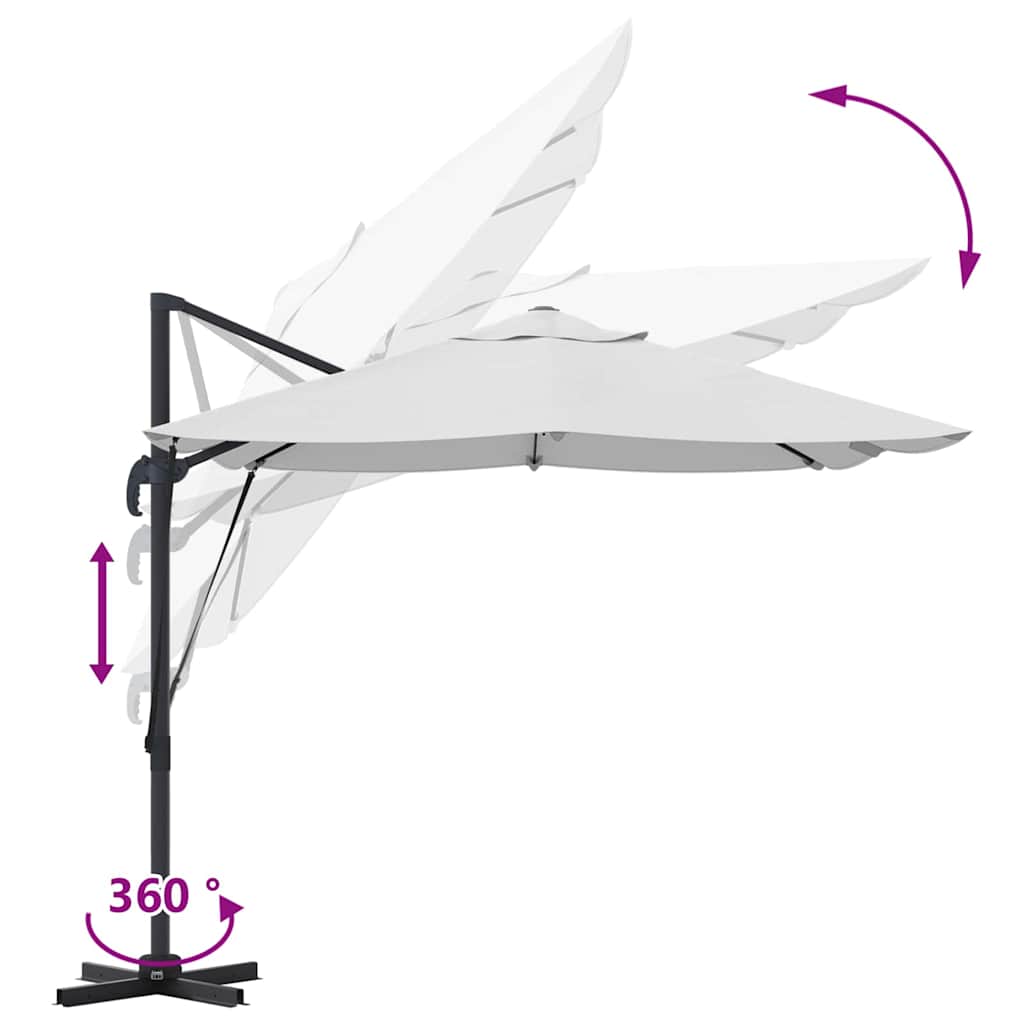 Parasol 351 X 250 X 260 Cm Polyester En Aluminium Zand