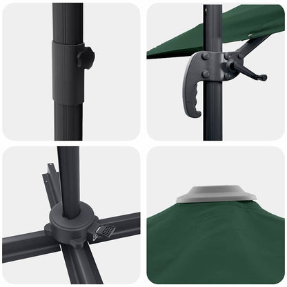 Parasol 351 X 250 X 260 Cm Polyester En Aluminium Groen