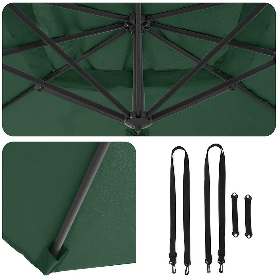 Parasol 351 X 250 X 260 Cm Polyester En Aluminium Groen