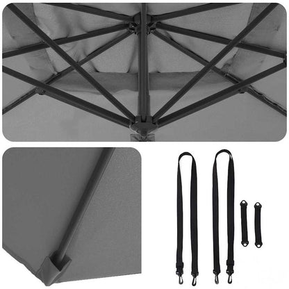 Parasol 351 X 250 X 260 Cm Polyester En Aluminium Antraciet