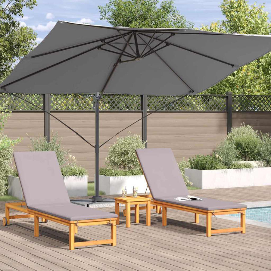 Parasol 351 X 250 X 260 Cm Polyester En Aluminium Antraciet