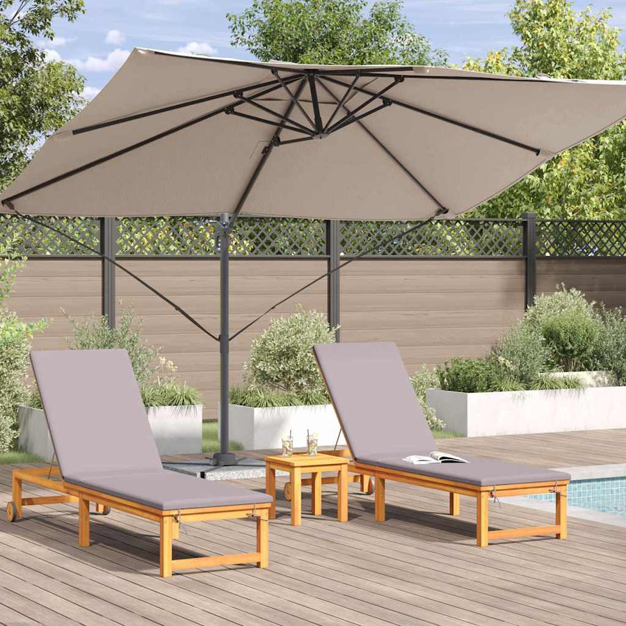 Parasol 351 X 250 X 260 Cm Polyester En Aluminium Taupe