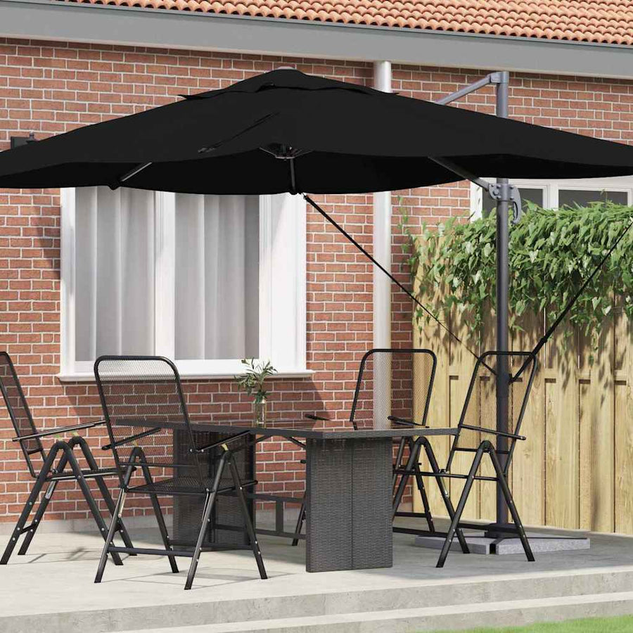 Parasol 351 X 250 X 260 Cm Polyester En Aluminium Zwart