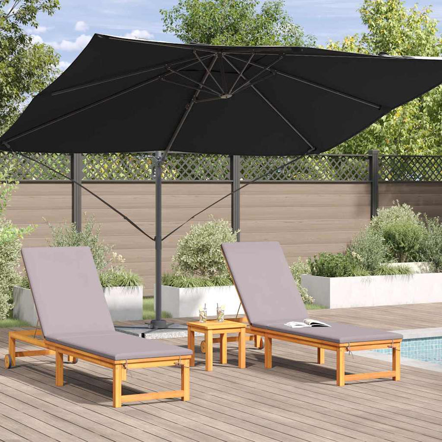 Parasol 351 X 250 X 260 Cm Polyester En Aluminium Zwart