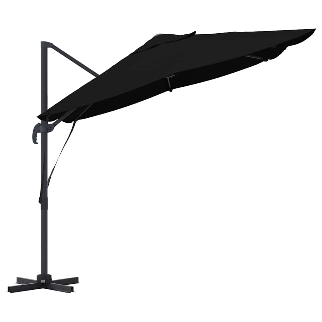 Parasol 351 X 250 X 260 Cm Polyester En Aluminium Zwart