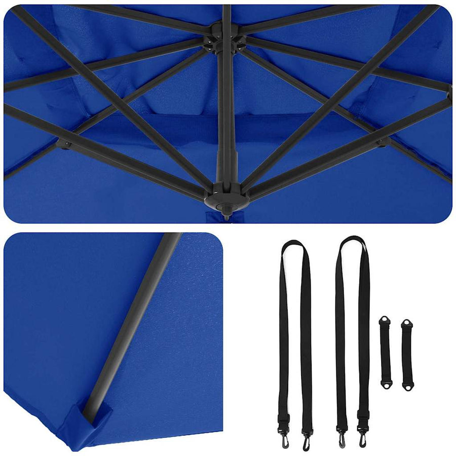 Parasol Azurblauw 351 X 250 X 260 Cm Polyester En Aluminium azuurblauw