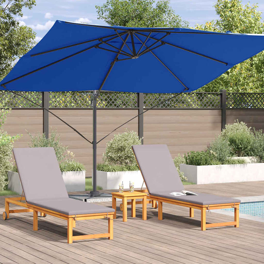 Parasol Azurblauw 351 X 250 X 260 Cm Polyester En Aluminium azuurblauw