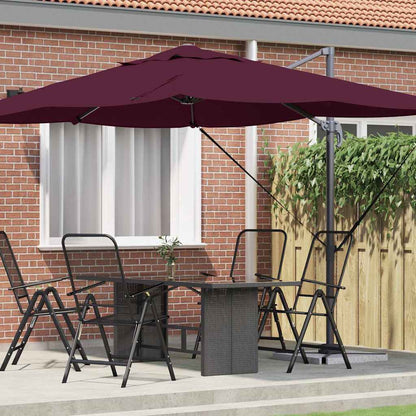Parasol Bordeaux Rood 351 X 250 X 260 Cm Polyester En Aluminium Bordeauxrood