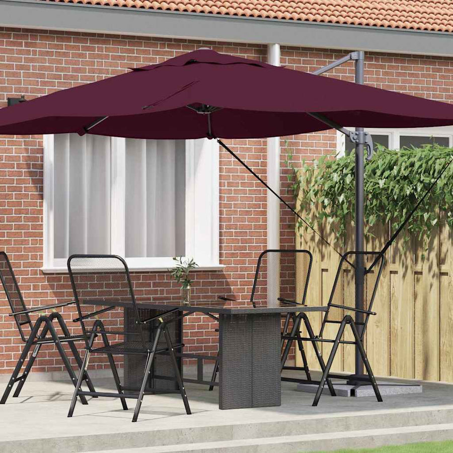 Parasol Bordeaux Rood 351 X 250 X 260 Cm Polyester En Aluminium Bordeauxrood