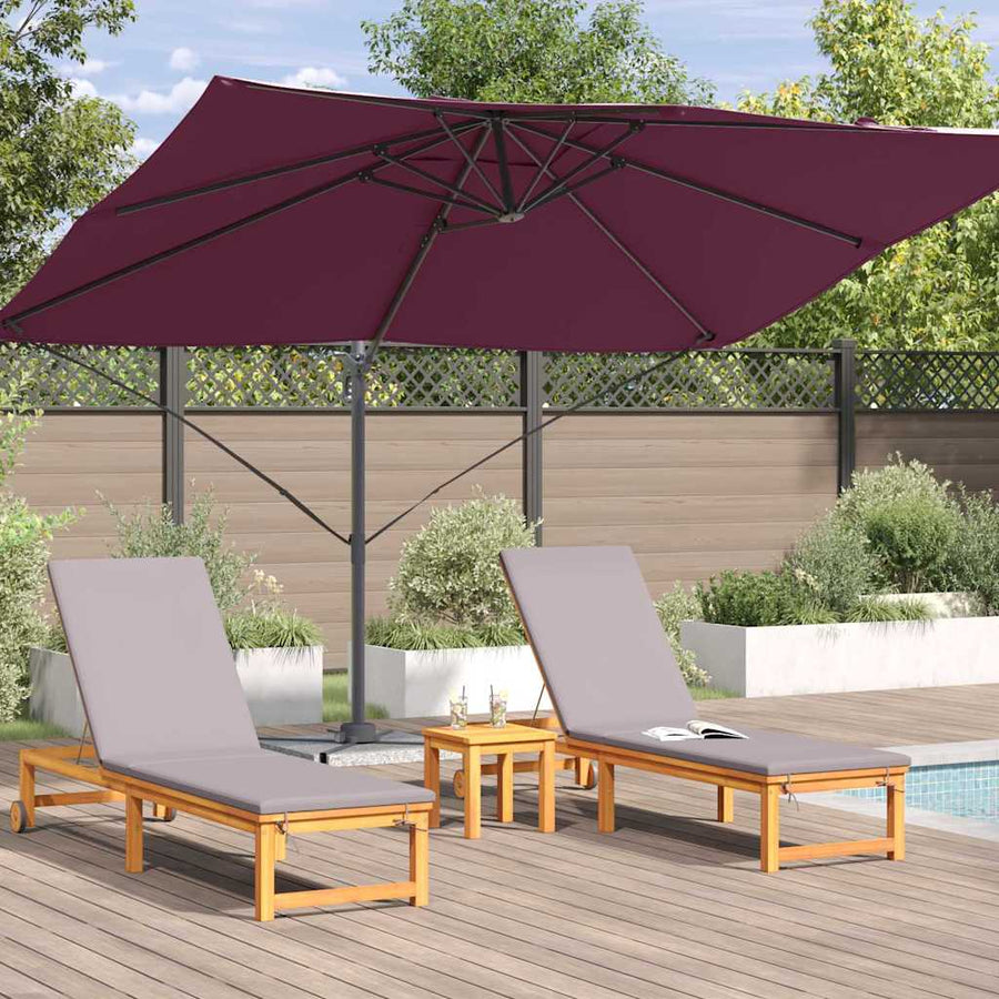 Parasol Bordeaux Rood 351 X 250 X 260 Cm Polyester En Aluminium Bordeauxrood