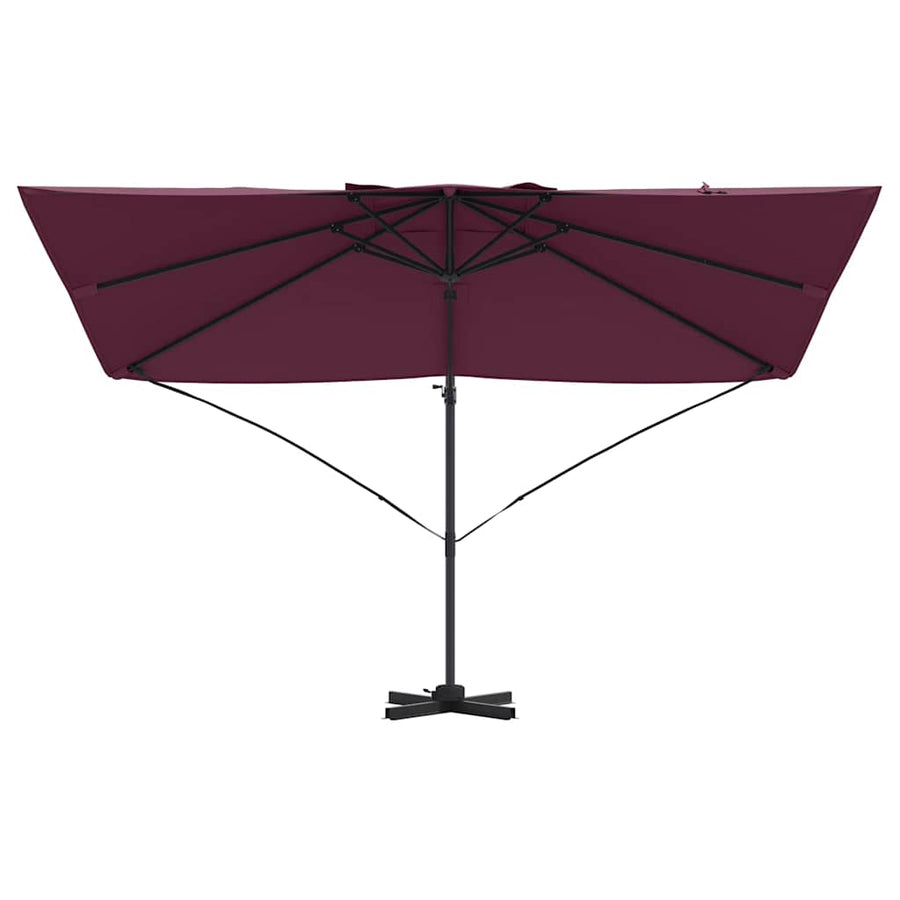 Parasol Bordeaux Rood 351 X 250 X 260 Cm Polyester En Aluminium Bordeauxrood