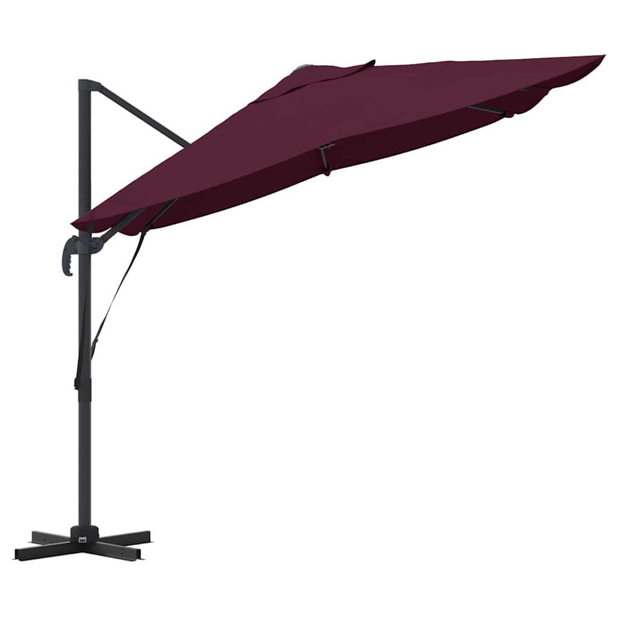 Parasol Bordeaux Rood 351 X 250 X 260 Cm Polyester En Aluminium Bordeauxrood