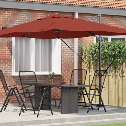 Parasol 351 X 250 X 260 Cm Polyester En Aluminium Terracotta