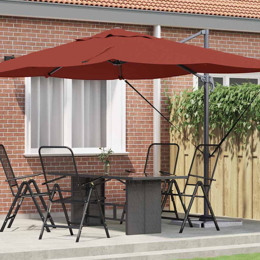 Parasol 351 X 250 X 260 Cm Polyester En Aluminium Terracotta