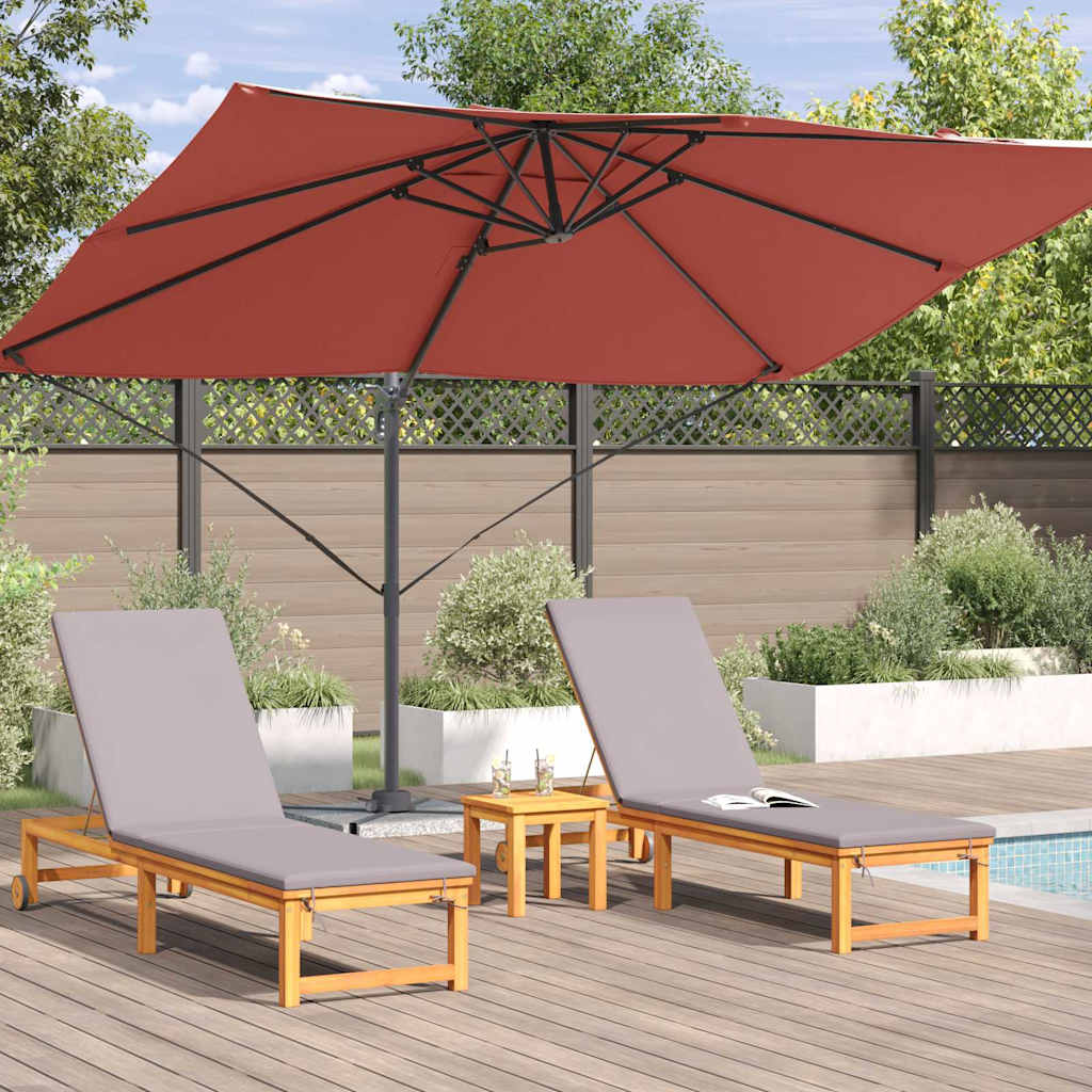 Parasol 351 X 250 X 260 Cm Polyester En Aluminium Terracotta