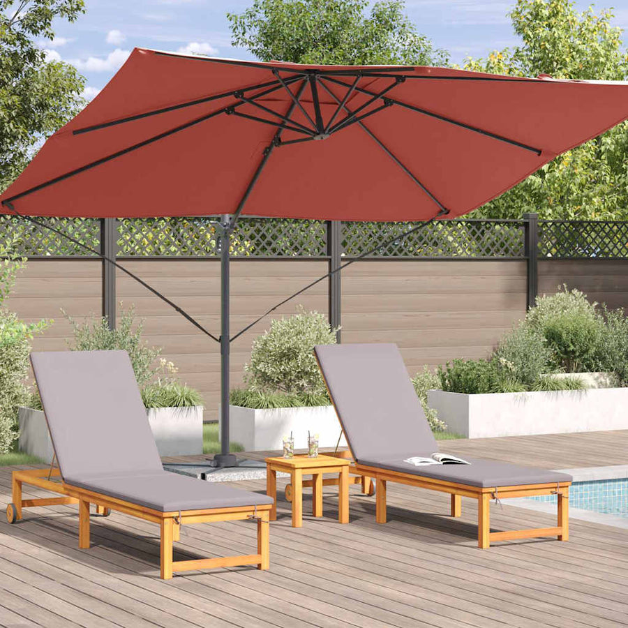 Parasol 351 X 250 X 260 Cm Polyester En Aluminium Terracotta