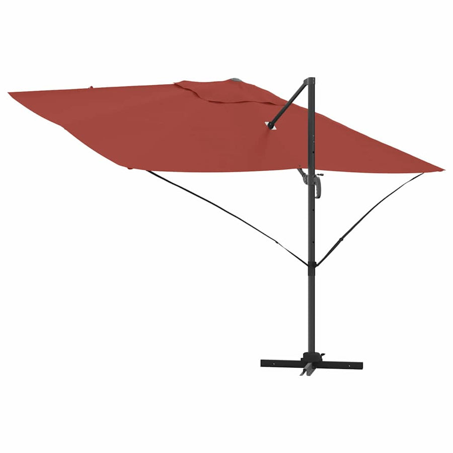 Parasol 351 X 250 X 260 Cm Polyester En Aluminium Terracotta