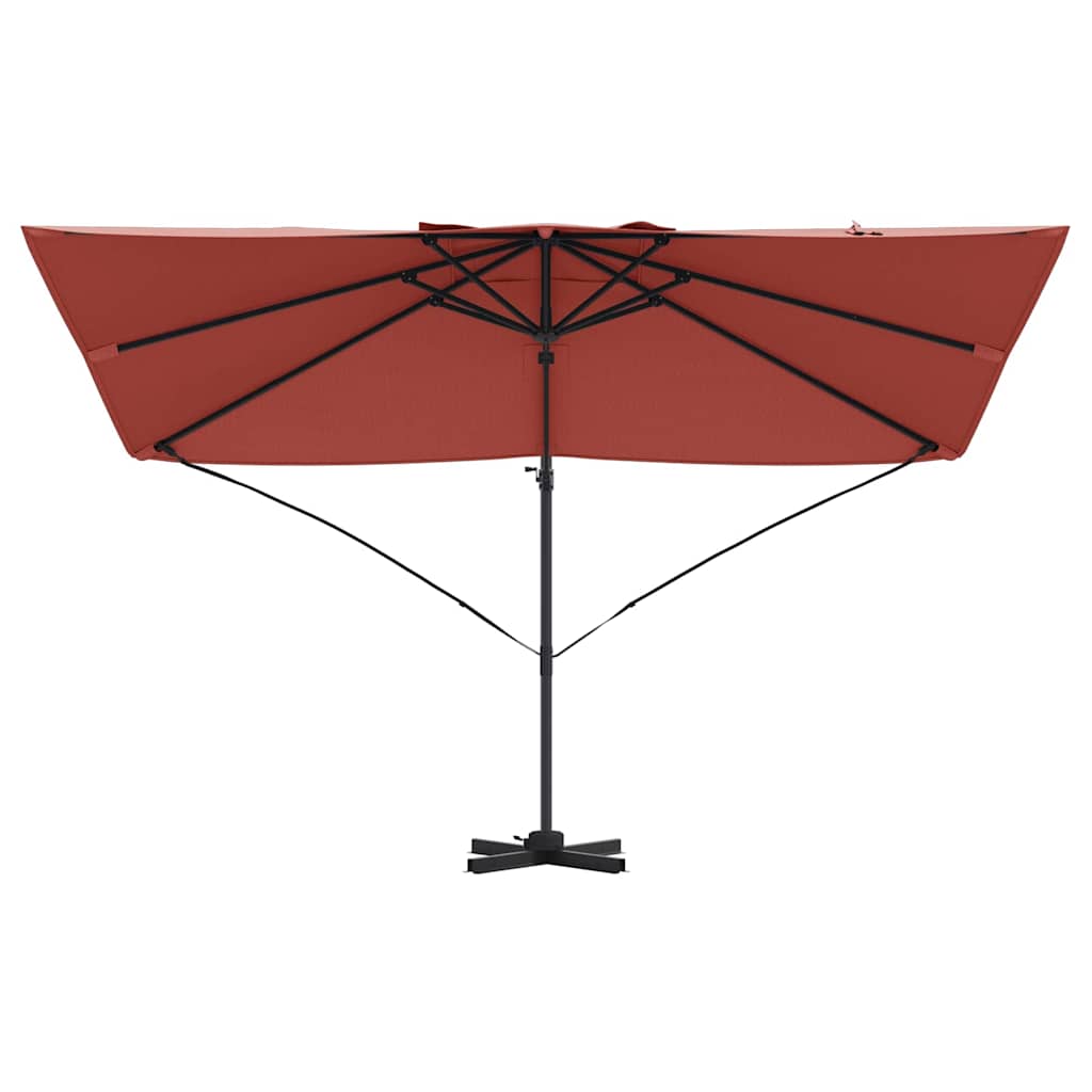 Parasol 351 X 250 X 260 Cm Polyester En Aluminium Terracotta