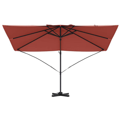 Parasol 351 X 250 X 260 Cm Polyester En Aluminium Terracotta