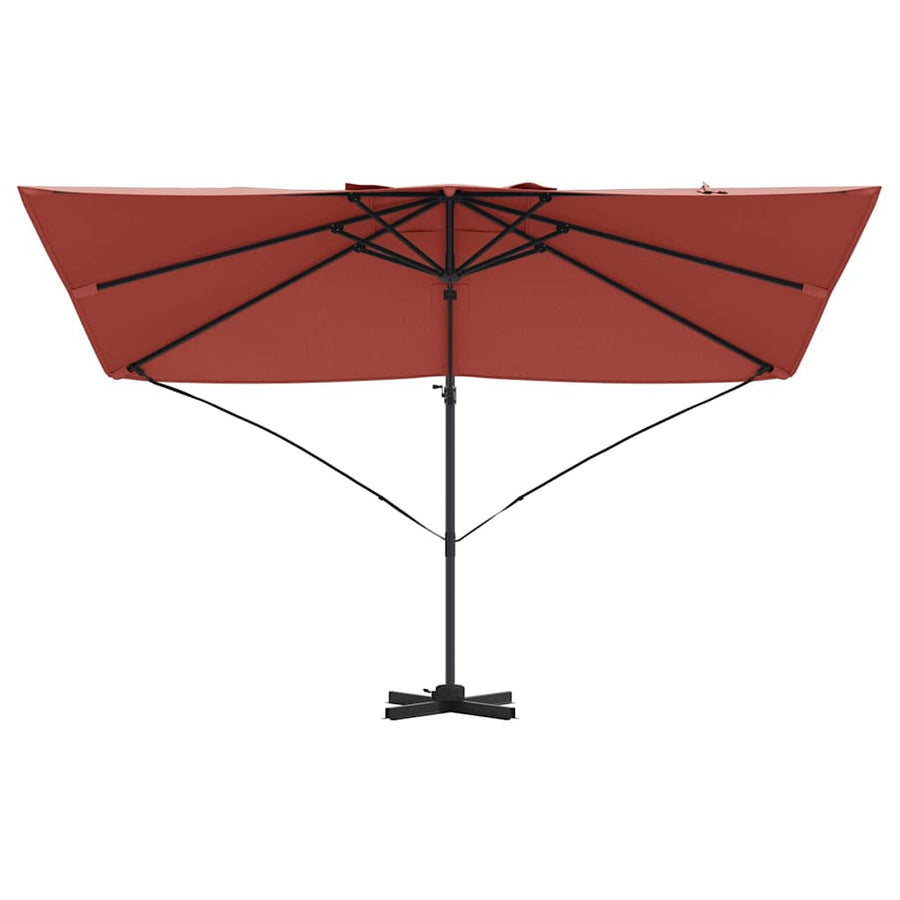 Parasol 351 X 250 X 260 Cm Polyester En Aluminium Terracotta