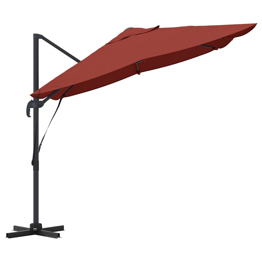 Parasol 351 X 250 X 260 Cm Polyester En Aluminium Terracotta