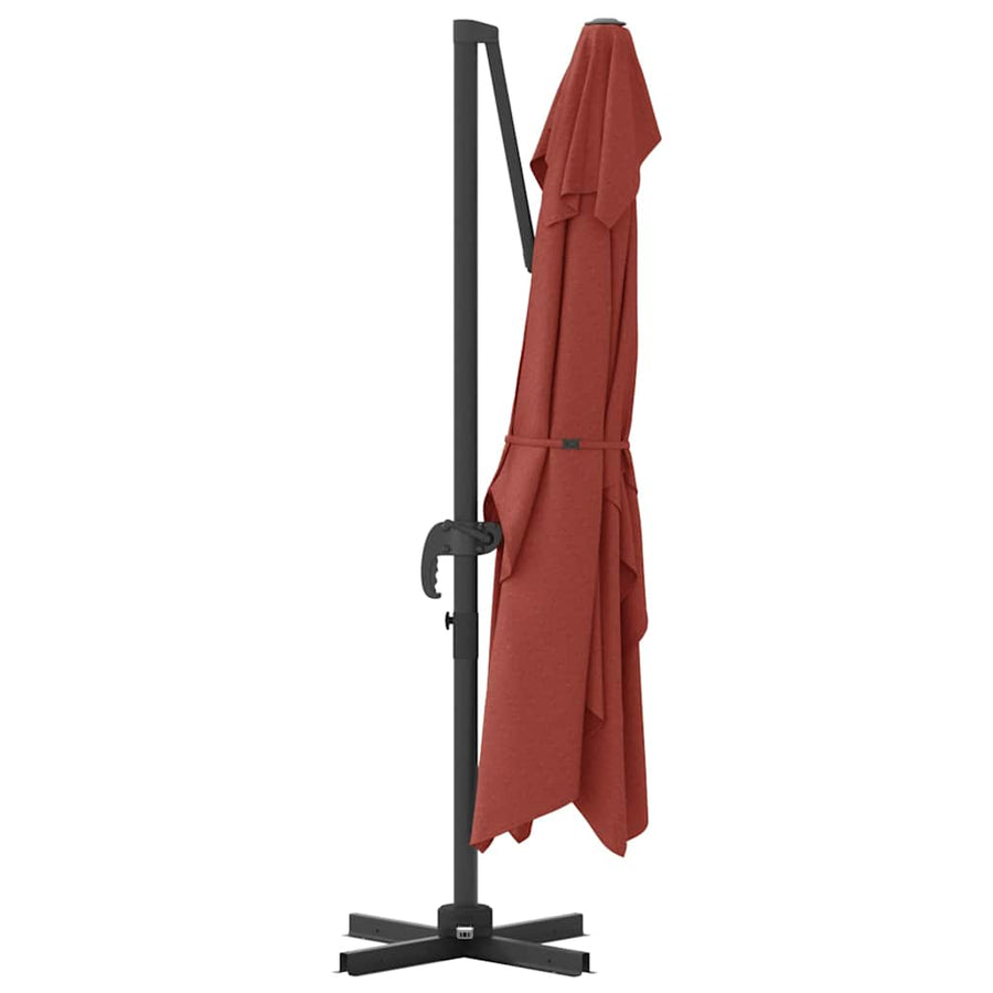 Parasol 351 X 250 X 260 Cm Polyester En Aluminium Terracotta