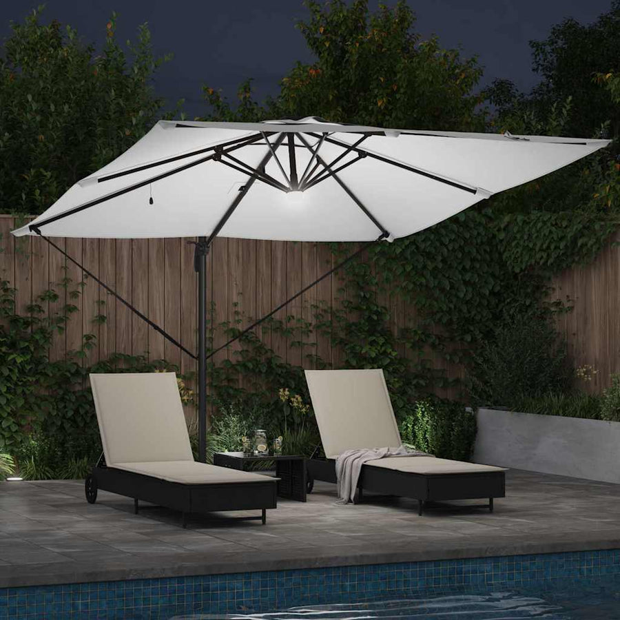 Roma Parasol Beige 286 X 284 X 270 Cm Aluminium En Polyester Zand