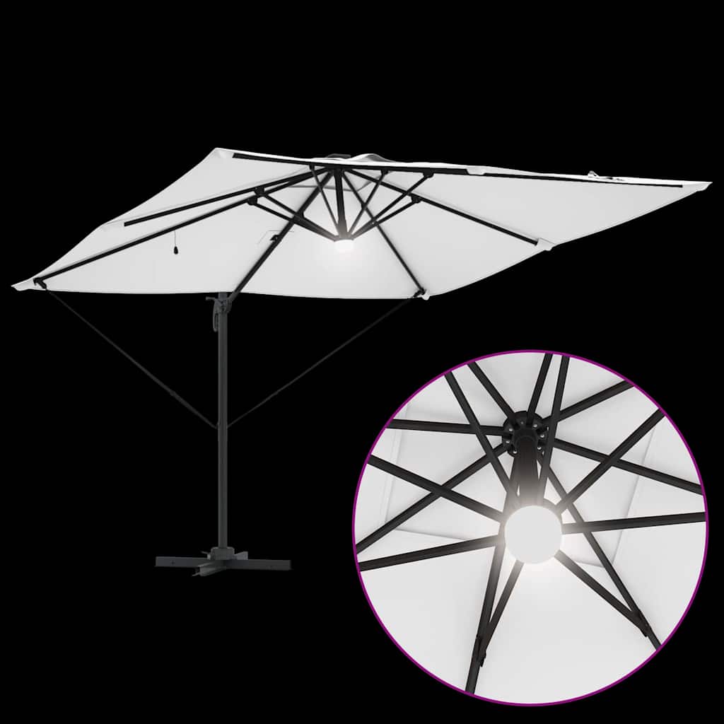 Roma Parasol Beige 286 X 284 X 270 Cm Aluminium En Polyester Zand