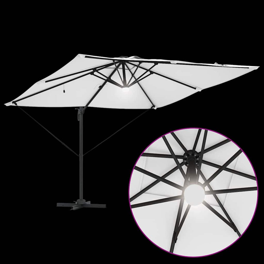 Roma Parasol Beige 286 X 284 X 270 Cm Aluminium En Polyester Zand