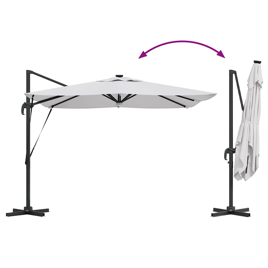 Roma Parasol Beige 286 X 284 X 270 Cm Aluminium En Polyester Zand