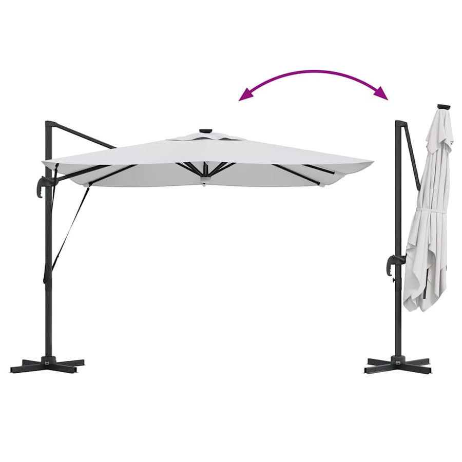 Roma Parasol Beige 286 X 284 X 270 Cm Aluminium En Polyester Zand