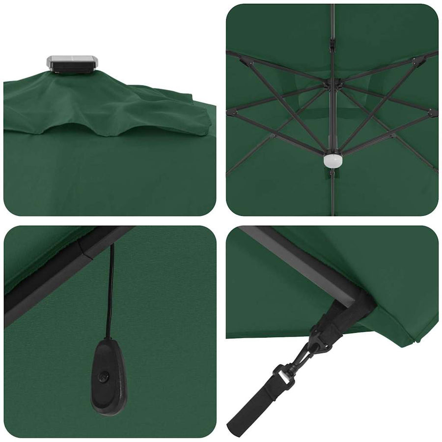 Roma Parasol 286 X 284 X 270 Cm Aluminium En Polyester Groen