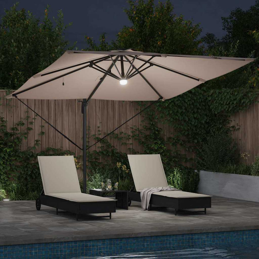 Roma Parasol 286 X 284 X 270 Cm Aluminium En Polyester Taupe