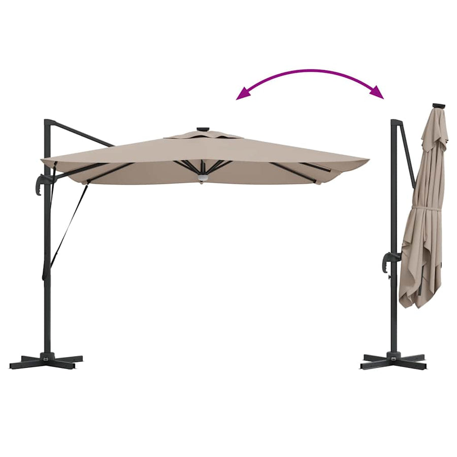 Roma Parasol 286 X 284 X 270 Cm Aluminium En Polyester Taupe