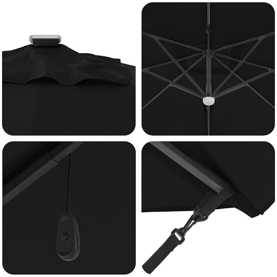 Roma Parasol 286 X 284 X 270 Cm Aluminium En Polyester Zwart