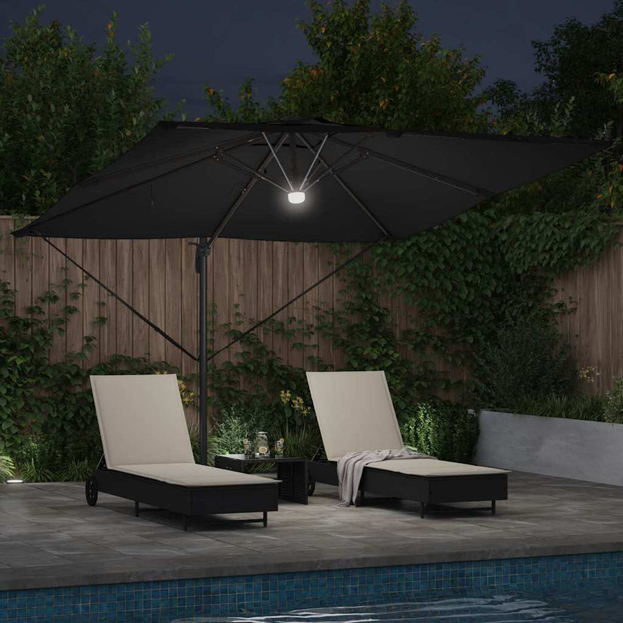 Roma Parasol 286 X 284 X 270 Cm Aluminium En Polyester Zwart