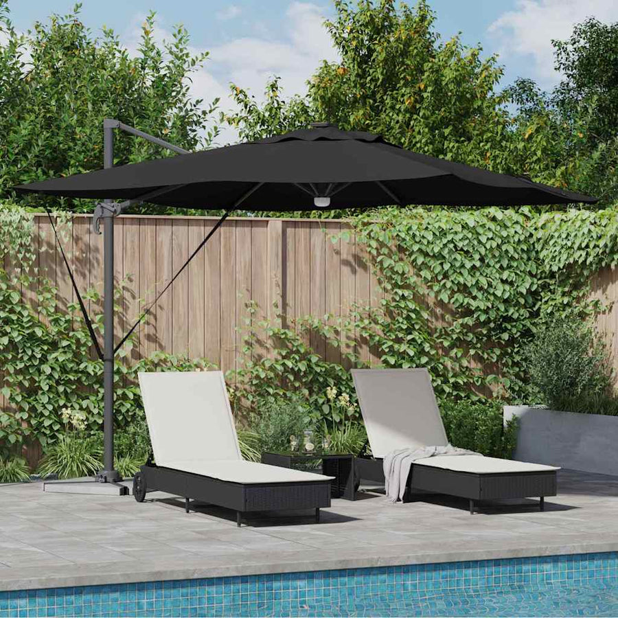 Roma Parasol 286 X 284 X 270 Cm Aluminium En Polyester Zwart