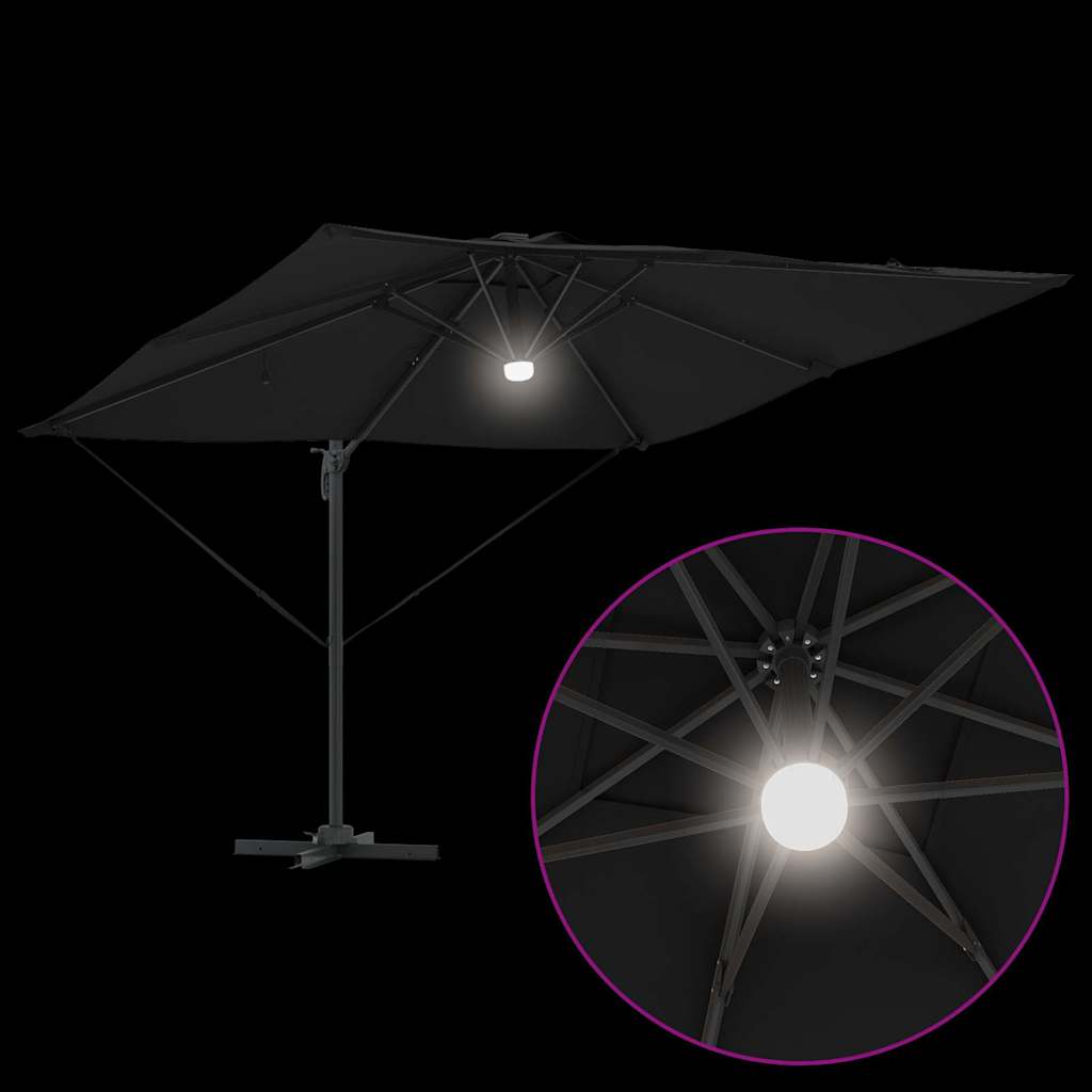 Roma Parasol 286 X 284 X 270 Cm Aluminium En Polyester Zwart