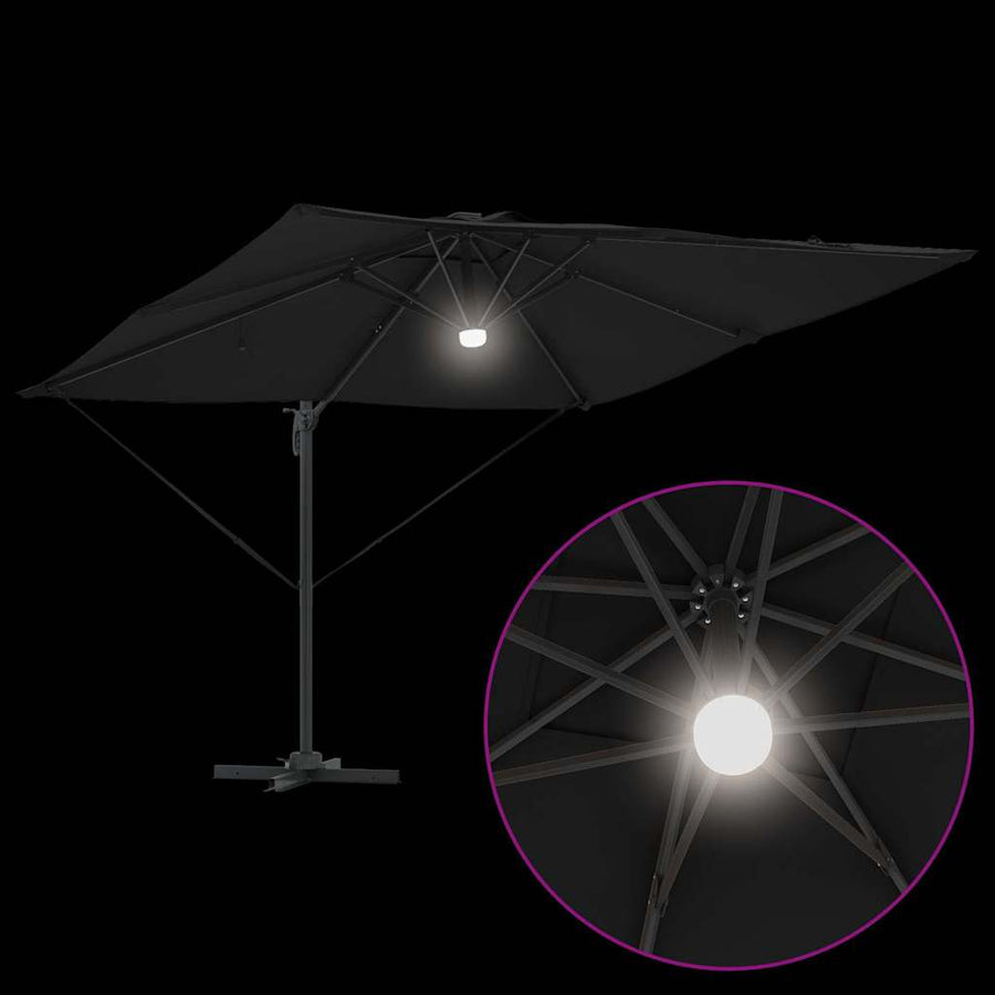 Roma Parasol 286 X 284 X 270 Cm Aluminium En Polyester Zwart