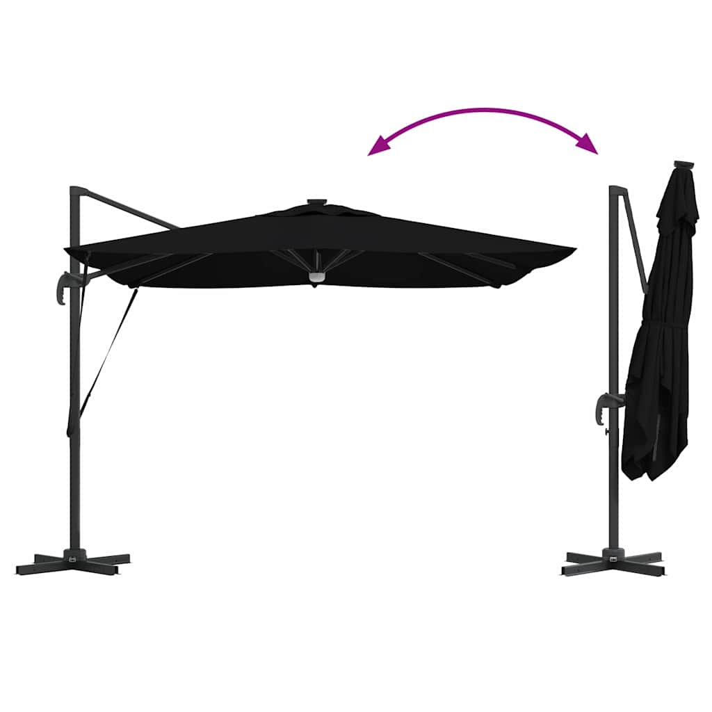 Roma Parasol 286 X 284 X 270 Cm Aluminium En Polyester Zwart
