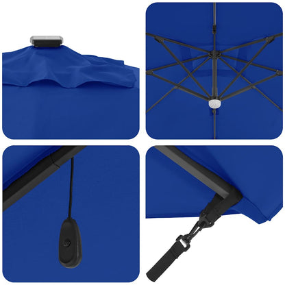 Roma Parasol Blauw 286 X 284 X 270 Cm Aluminium En Polyester azuurblauw