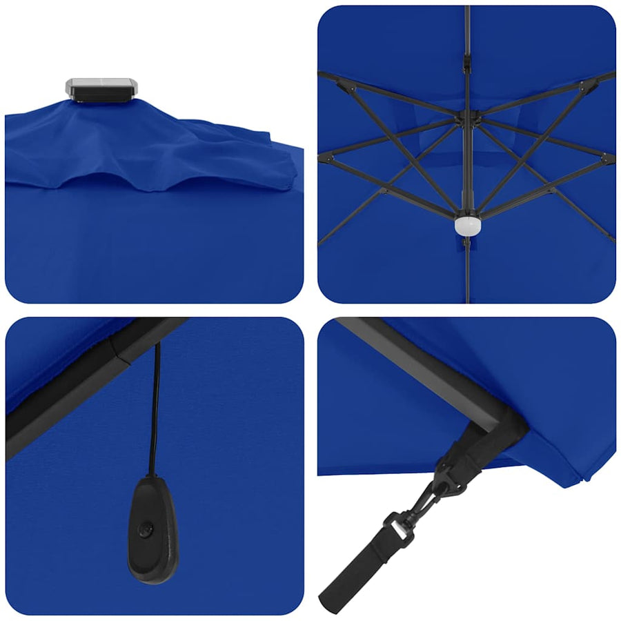 Roma Parasol Blauw 286 X 284 X 270 Cm Aluminium En Polyester azuurblauw