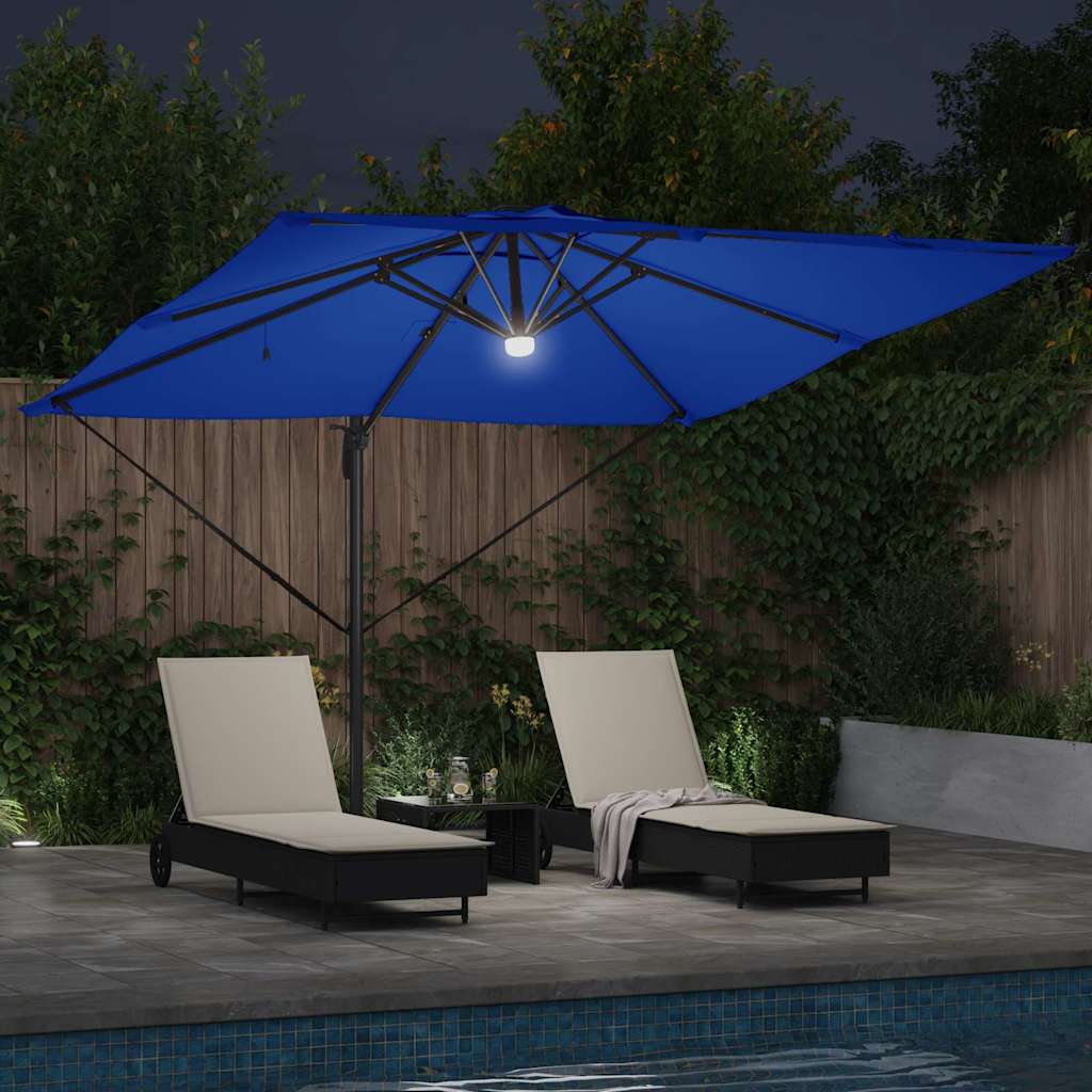 Roma Parasol Blauw 286 X 284 X 270 Cm Aluminium En Polyester azuurblauw