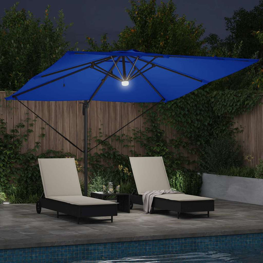 Roma Parasol Blauw 286 X 284 X 270 Cm Aluminium En Polyester azuurblauw