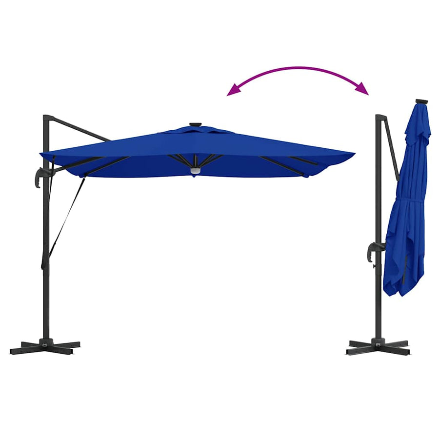 Roma Parasol Blauw 286 X 284 X 270 Cm Aluminium En Polyester azuurblauw