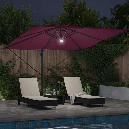 Roma Parasol Rood 286 X 284 X 270 Cm Aluminium En Polyester Bordeauxrood