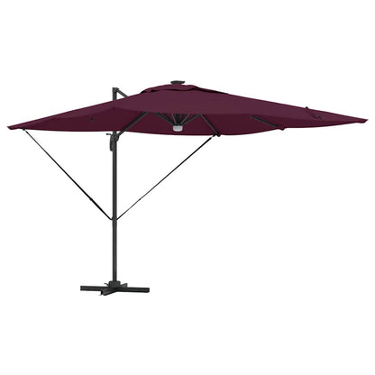 Roma Parasol Rood 286 X 284 X 270 Cm Aluminium En Polyester Bordeauxrood