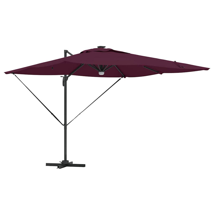 Roma Parasol Rood 286 X 284 X 270 Cm Aluminium En Polyester Bordeauxrood
