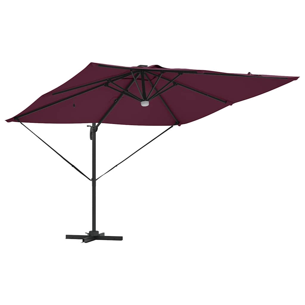 Roma Parasol Rood 286 X 284 X 270 Cm Aluminium En Polyester Bordeauxrood