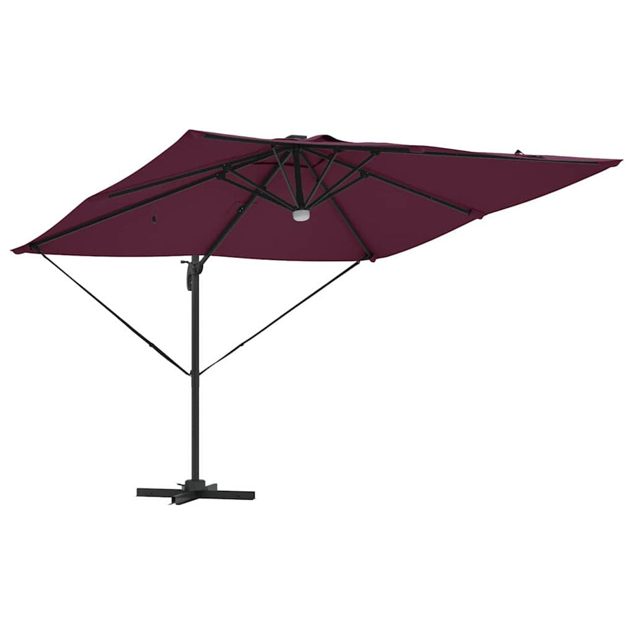 Roma Parasol Rood 286 X 284 X 270 Cm Aluminium En Polyester Bordeauxrood